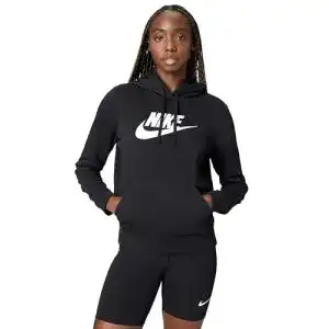 Nike-Pullover Damen Nike Club Po Kapuzenpullover Black/White