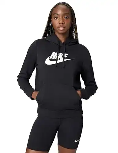 Nike-Pullover Damen Nike Club Po Kapuzenpullover Black/White