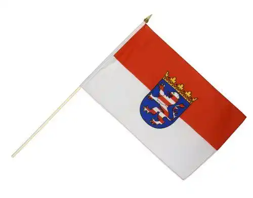 Hessen-Flagge Flaggenfritze Stockflagge Hessen 30 x 45 cm