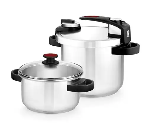 Schnellkochtopf-Set BRA Tekna, Edelstahl, grau, 24 cm, 7+4 Liter
