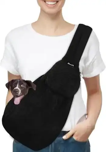 Hundetragetuch SlowTon Tragetuch Hund, mit Fronttasche