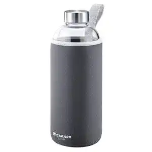 Glas-Trinkflasche 1l Westmark Trinkflasche, aus Glas mit Aufdruck