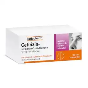 Allergietabletten Ratiopharm Cetirizin-® bei Allergien 100 Stück