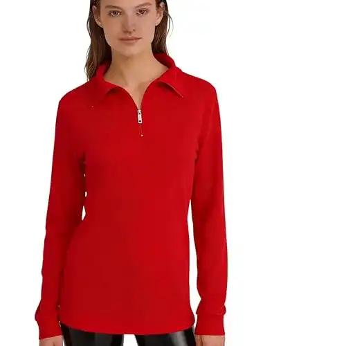 Skipullover Damen Brandsseller Ski Shirt Baumwolle Rollkragen