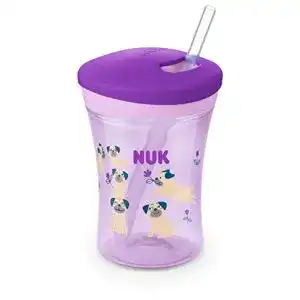 NUK-Flaschen NUK Action Cup Trinklernflasche, weicher Trinkhalm