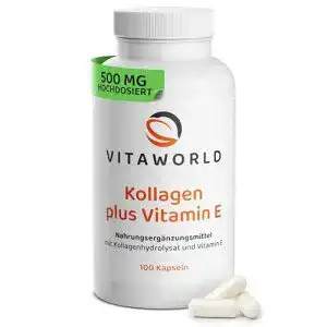 Kollagen-Kapseln Vita World Kollagen 500mg + Vitamin E 24mg