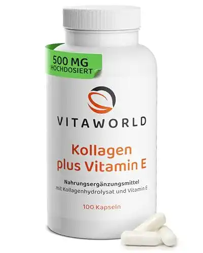 Kollagen-Kapseln Vita World Kollagen 500mg + Vitamin E 24mg