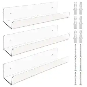 Wandregal BELLE VOUS 3 STK Acryl Regal Set Klar, Wandhalterung