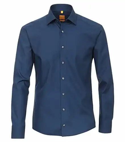 Hemd Herren Redmond Businesshemd Uni Modern Fit 11 blau L