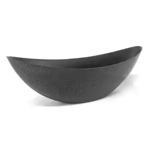 Pflanzschale Decoline Kunststoff Blumentopf Schiff, schwarz Glitter