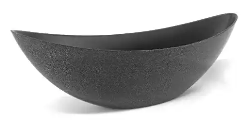 Pflanzschale Decoline Kunststoff Blumentopf Schiff, schwarz Glitter