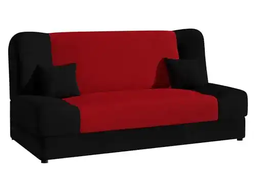 Rotes Sofa Mirjan24 Schlafsofa Jonas Style, Bettkasten