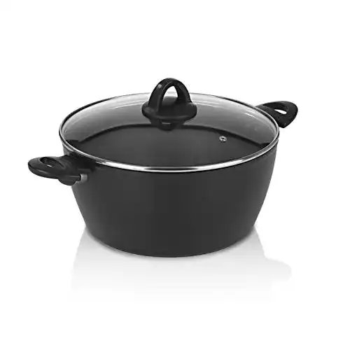 Kochtopf 28 cm Bratoni Aluminium-Kochtopf mit Glasdeckel