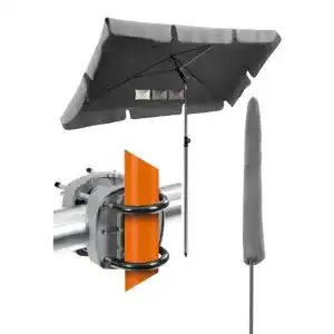 Balkonschirm-Rechteckig 4smile 2-IN-1-SET, UV50+, 200x125cm
