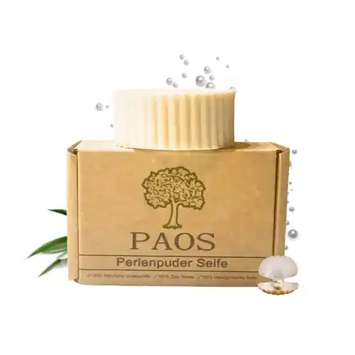 Gesichtsseife PAOS Perlenpuder Seife + Sisal Seifensäckchen