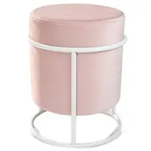 Sitzhocker Theo&Cleo Samthocker, rund, Metallbeine, 30 * 38 cm