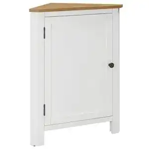 Eckschrank vidaXL Eichenholz Massiv mit 3 Regalböden Kommode