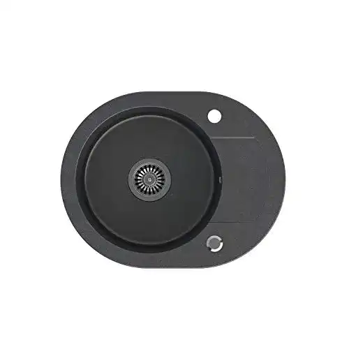 Spülbecken (rund) VBChome Spülbecken Schwarz 59×46 cm