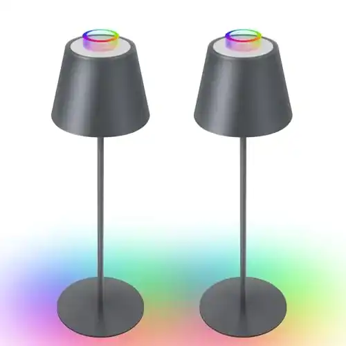 Akku-Tischlampe uuffoo LED Akku Tischlampe, Touch Dimmbar 8 Farben