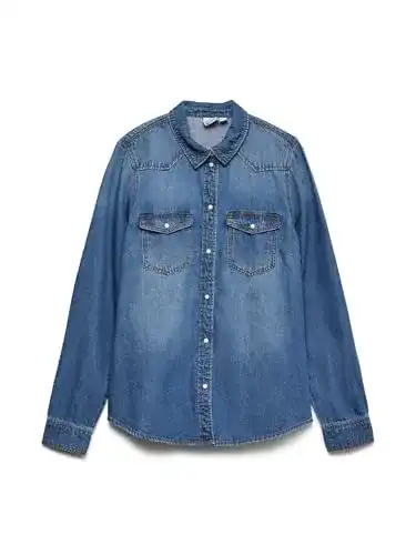 Jeanshemd Damen VERO MODA Vmmaria Denim Slim Shirt Mix