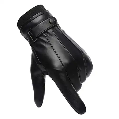 Lederhandschuhe Herren Wepop Winter Handschuhe Herren Faux Leder Warm