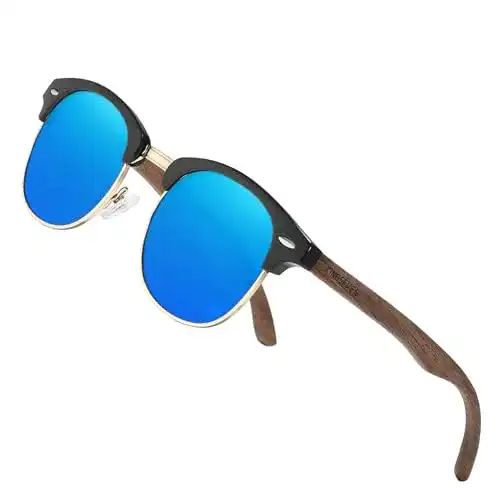 Kingseven-Sonnenbrille KINGSEVEN Holz Halbrandlose Polarisiert