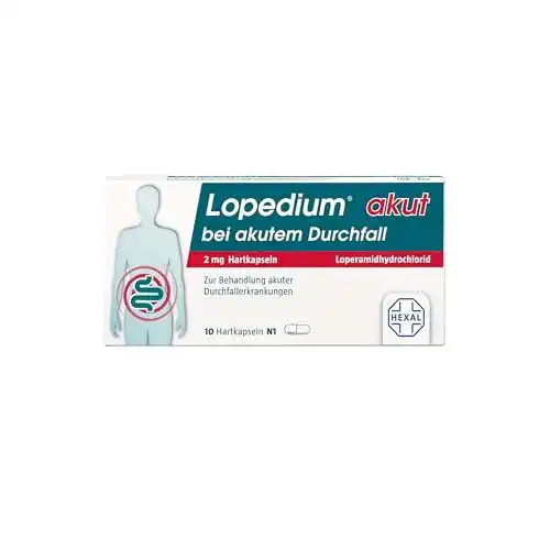 Durchfalltabletten Hexal Lopedium akut, Hartkapseln, 10 St