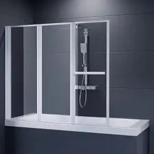 Badewannenaufsatz Duschmeister Faltwand für Badewanne 140x146cm