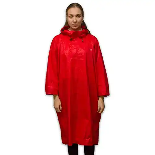 Regenponcho LOWLAND OUTDOOR – Wasserdicht, Rot, L