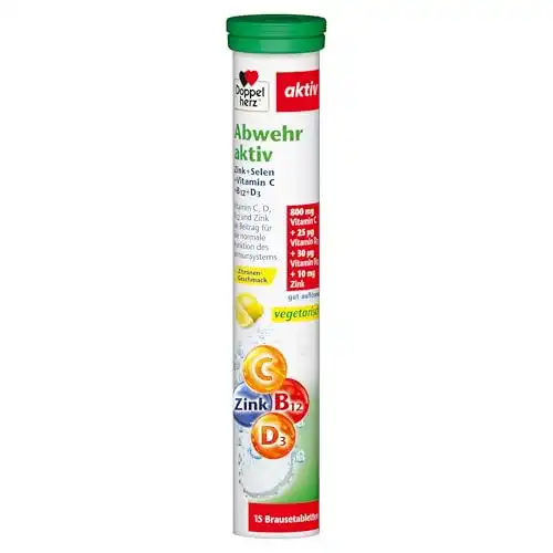 Vitamin-Brausetabletten Doppelherz Abwehr aktiv, Zitrone