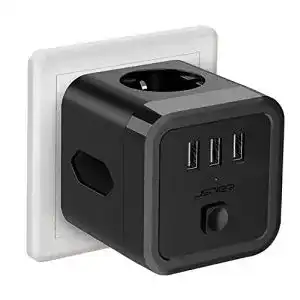Steckdosenwürfel ohne Kabel JSVER USB Steckdose
