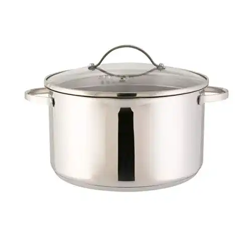 Kochtopf axentia Pado aus poliertem Edelstahl 24cm, Glasdeckel