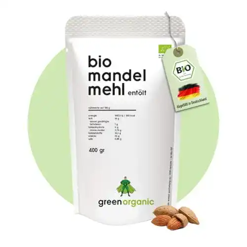 Mandelmehl entölt GreenOrganic BIO, weiß, 400g