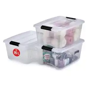 Transportbox Iris Ohyama, 3er-Set, Aufbewahrungsboxen, 15 L