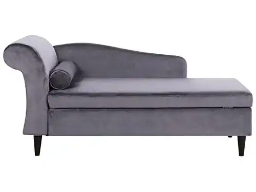Récamiere Beliani Chaiselongue Samtstoff linksseitig LUIRO