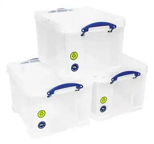 Aufbewahrungsbox Really Useful en 3er-Pack 35 l farblos
