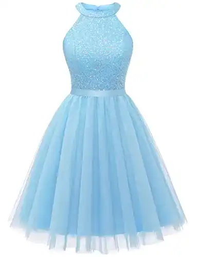 Cocktailkleid Dressystar Damen Paillettenkleid Kurz Partykleid
