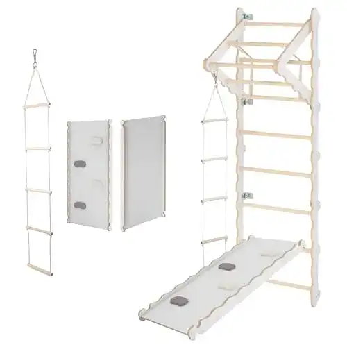 Klettergerüst Indoor MAMOI ® Sprossenwand für Kinder, Holz