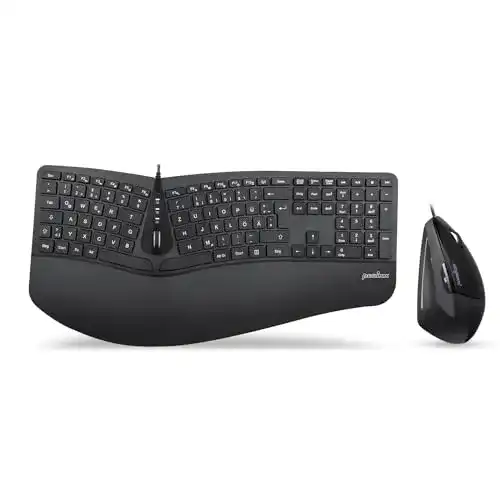 Ergonomische Tastatur Perixx Periduo-505 und Vertikale Maus