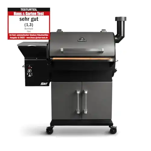 Pelletgrill BURNHARD Pelletsmoker Flint, Räucherofen 60°C – 230°C