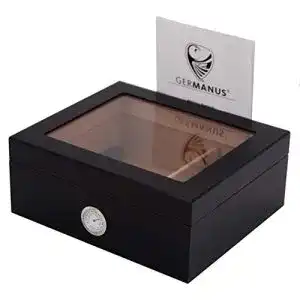Germanus-Humidor GERMANUS Zigarren Humidor Black Beauty für ca. 50 Zigaretten