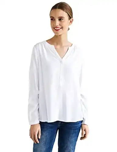 Weiße Blusen Street One Bamika Bluse Damen, Weiß, 38