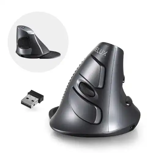 Ergonomische Maus (kabellos) DeLUX Vertikale Maus, drahtlos