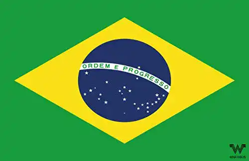 Brasilien-Flagge WHATABUS Brasilien Aufkleber 8,5 x 5,5 cm