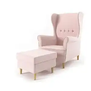Antik-Sessel Sofini Ohrensessel Milo mit Hocker