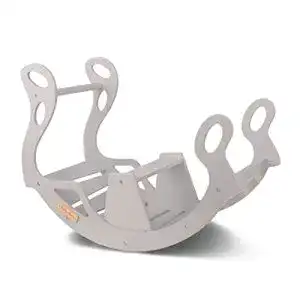Kletterbogen KiddyMoon Rocker Bogen Wippe aus Holz, grau