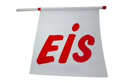 Eisfahne ak-colonia Eis-Fahne 46x50cm, beidseitig rot bedruckt ‘EIS’