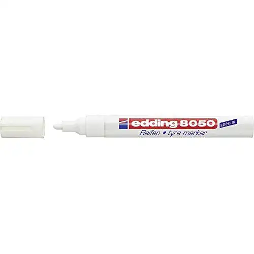 Reifenmarker edding 8050 weiß, 1 Stift, Rundspitze 2-4 mm