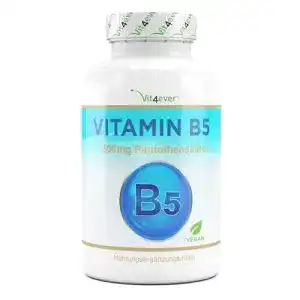 Vitamin B5 Vit4ever mit 500 mg, 180 Kapseln, Pantothensäure