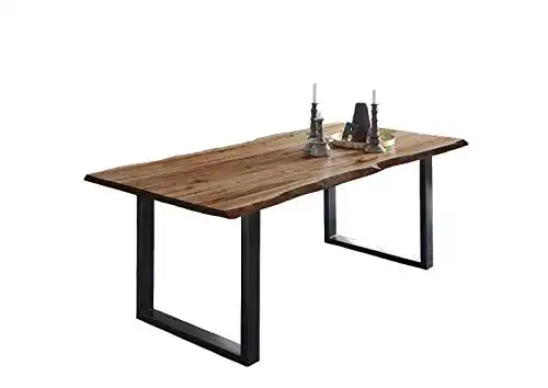 Esstisch Holz SAM Esstisch 140 x 80 cm Mephisto, Baumkantentisch